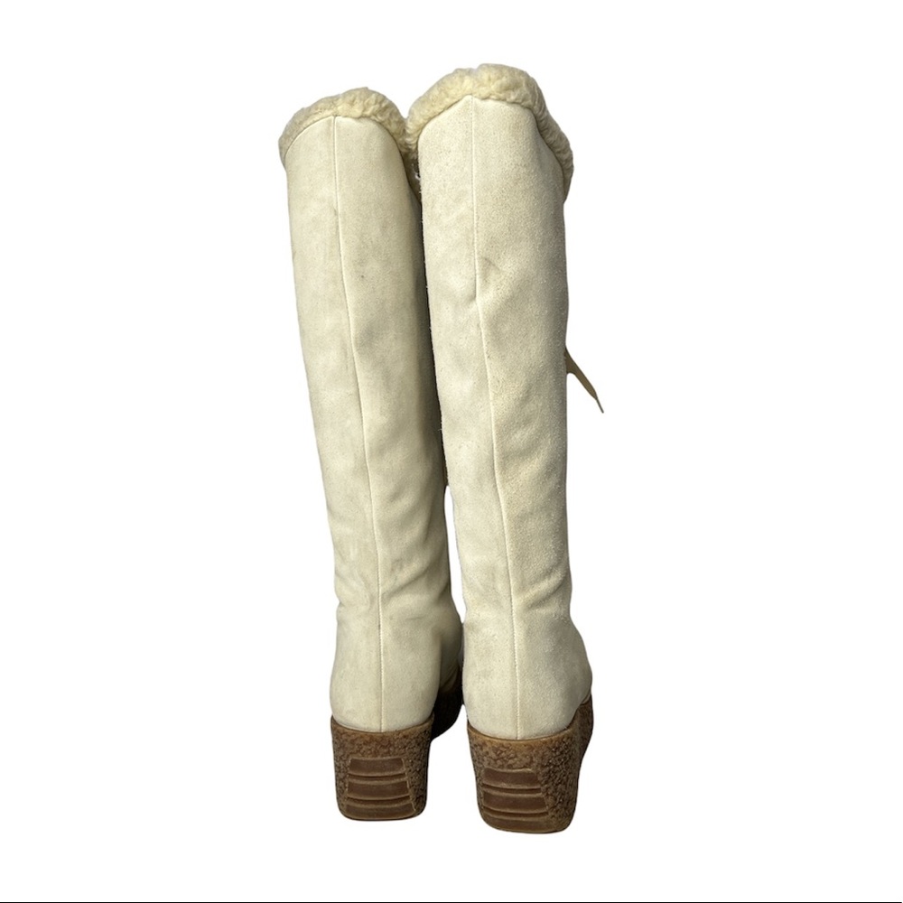 Michael Kors Cream Lace Up Boots - Picture 4 of 10